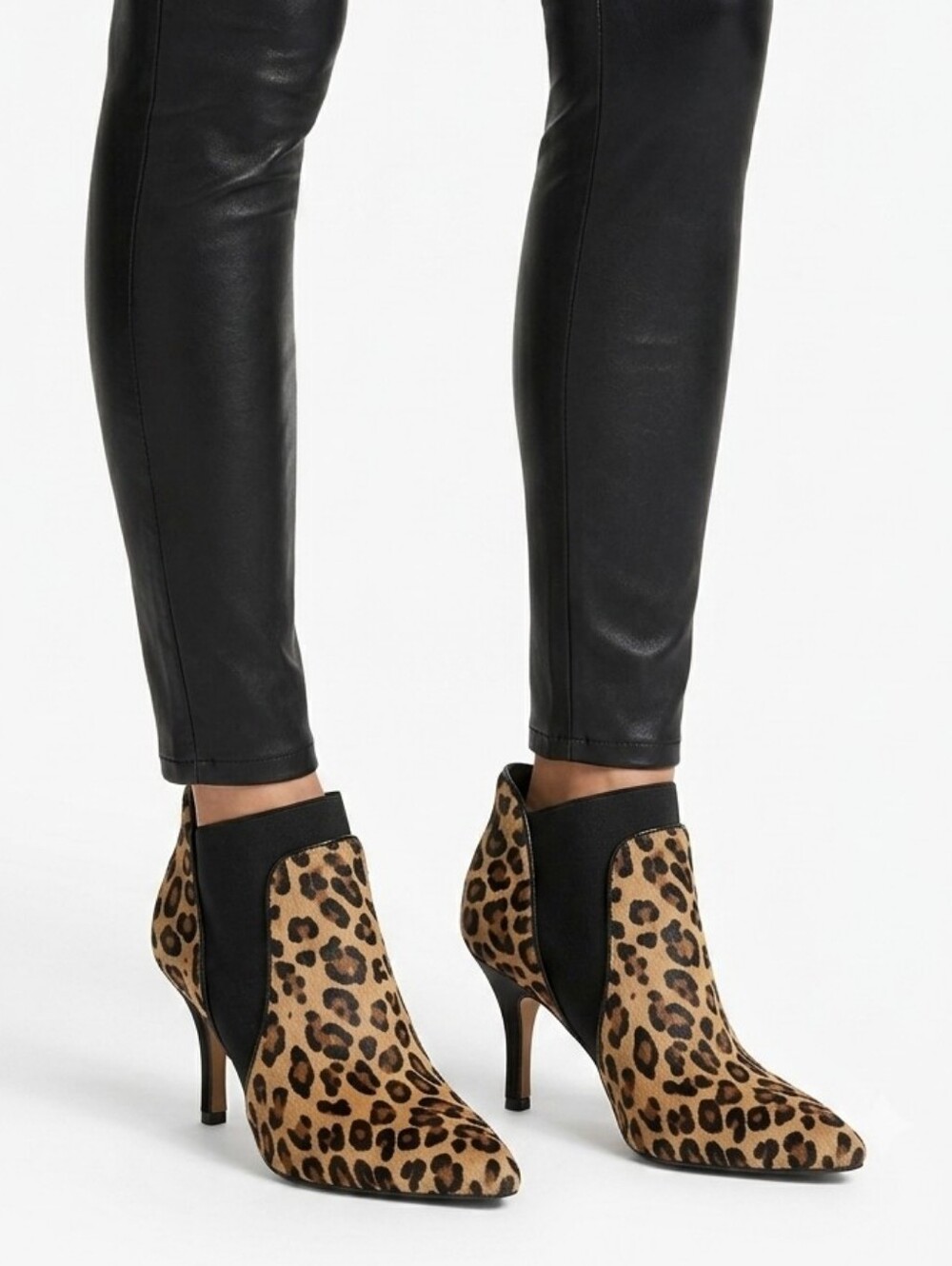 Vaneli Womens Karee Calf Hair High Heeled Ankle Boots Brown Leopard Size 8.5 NEW